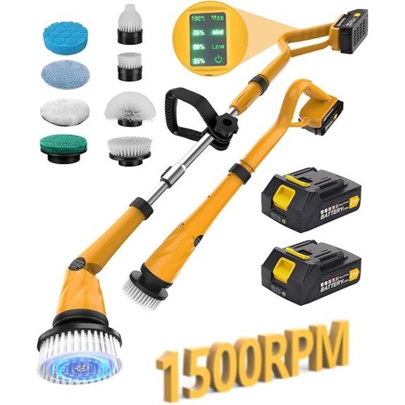 Qimedo 1500 RPM Cordless Spin Scrubber with Batteries