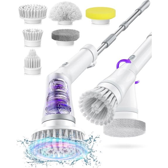 NBONEBS Cordless Electric Spin Scrubber with 6 Brush Heads