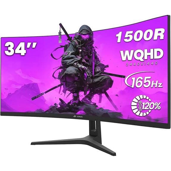 CRUA 34 Curved Gaming Monitor 165Hz Ultrawide