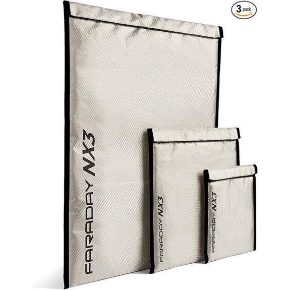Faraday Defense 3 Pack Cyber Fabric Bags for Device Shielding