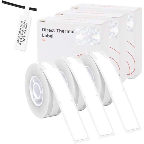 D11 Cable Label Maker Tape (3 Rolls White)