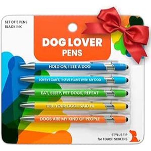Funny Dog Lover Gift Pen Set with Doggy Quotes