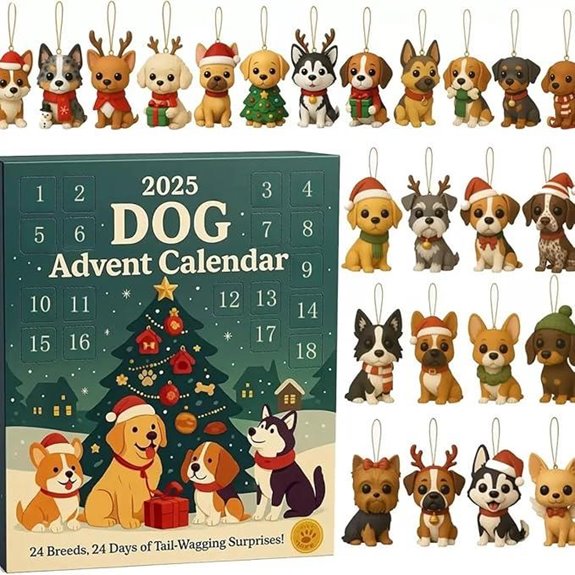 Christmas Dog Advent Calendar with 24 Tree Charms