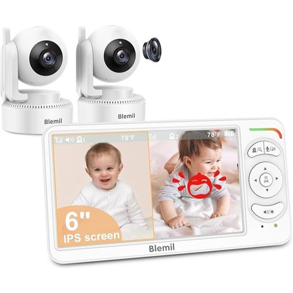 Blemil 6 Baby Monitor with 2 Cameras 2-Way Talk