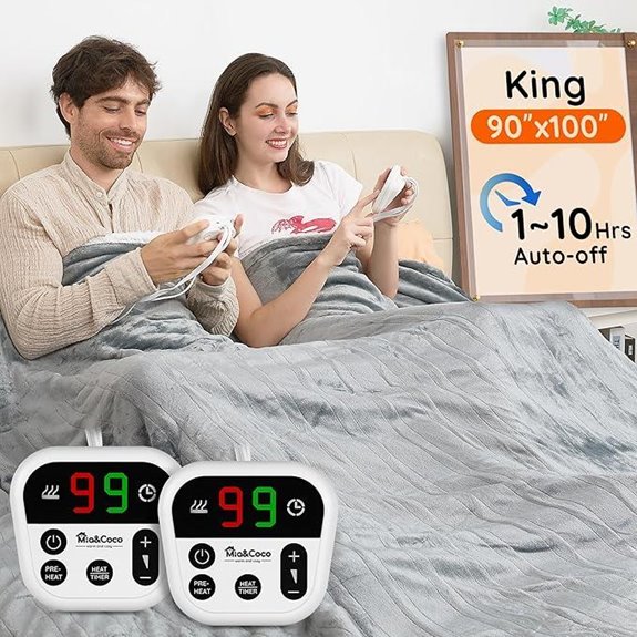 Mia&Coco King Electric Heated Blanket with Dual Controls