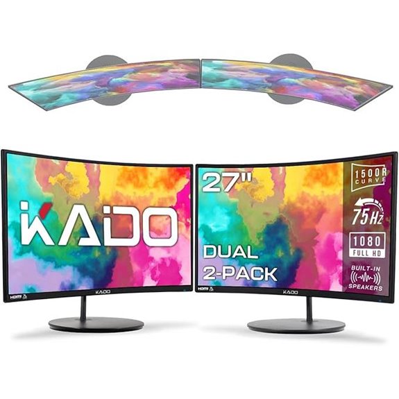 Kado 27 Dual Curved Monitors with HDMI and Speakers