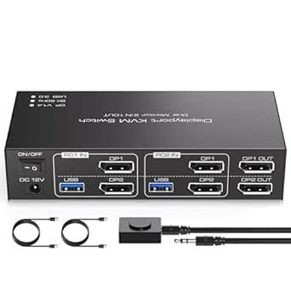 TJCXELE 2-Displayport KVM Switch with USB 3.0