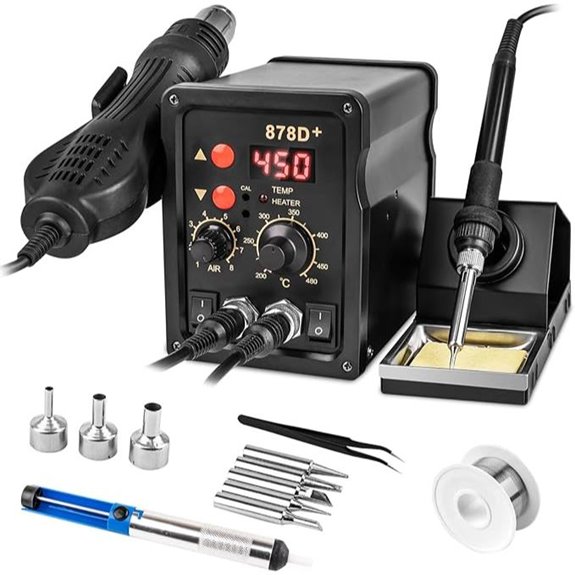 2-in-1 Hot Air Soldering Iron Station Kit