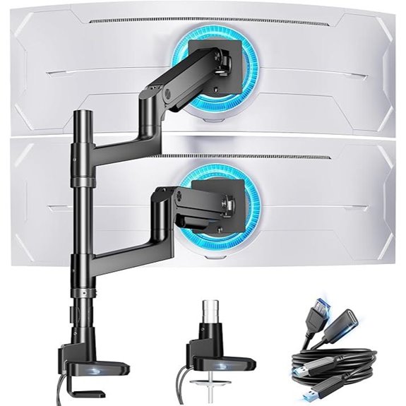 dual gas spring monitor mount