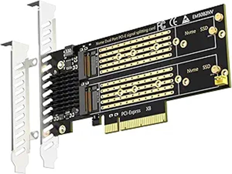GLOTRENDS PA21 Dual M.2 NVMe PCIe 4.0 Adapter