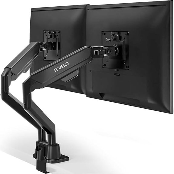 EVEO Dual Monitor Mount for 2 Screens Adjustable