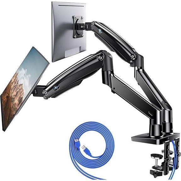 dual monitor stand with usb