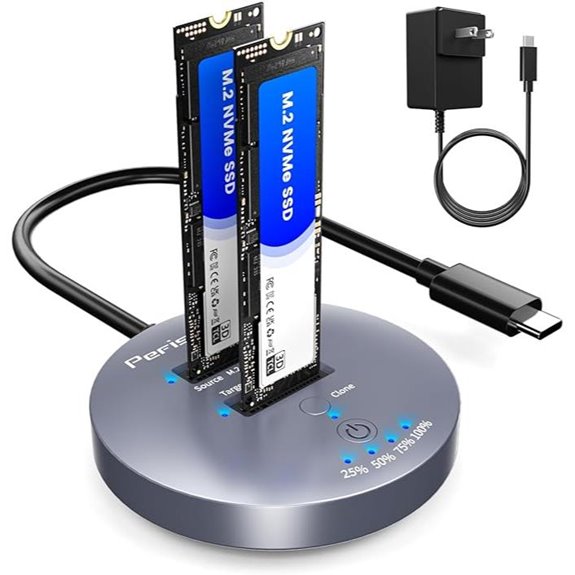 Dual-Bay NVMe SSD Cloner Dock with USB 3.2