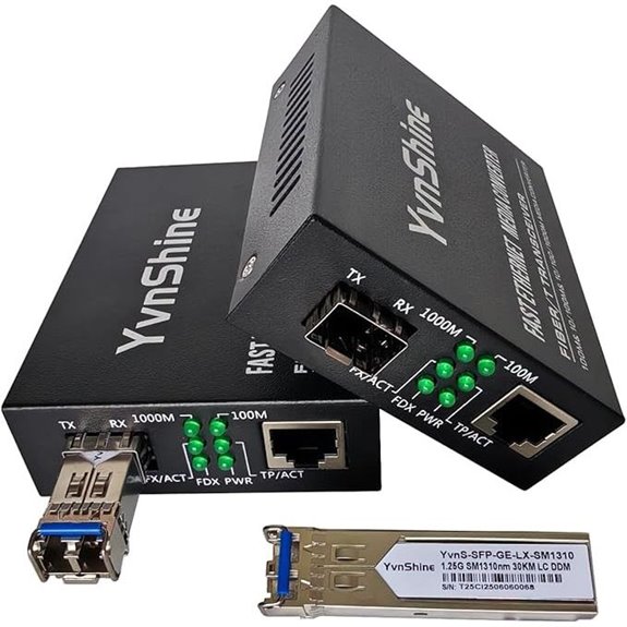 2 Pack Fiber Ethernet Media Converter with SFP Modules