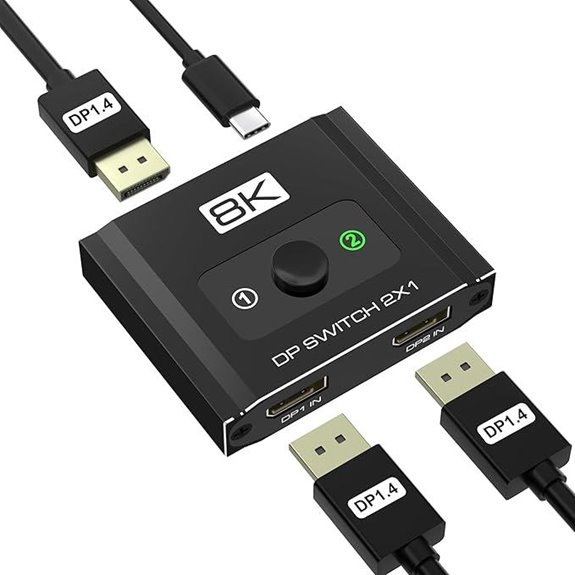 DisplayPort 2-In-1 Switcher for Dual PCs & Gaming