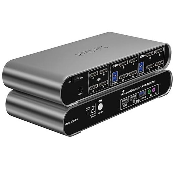 2-Port DP USB 3.0 KVM Switch with 4 Displays