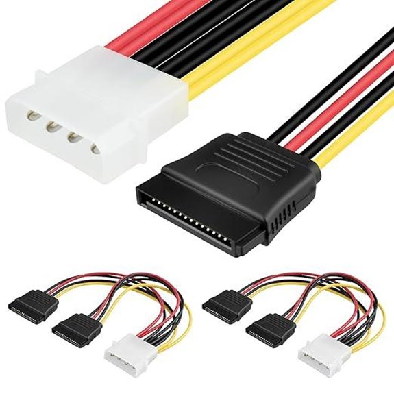 SDTC Tech SATA Power Splitter Cable 2-Pack