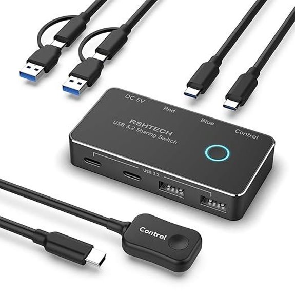 RSHTECH USB 3.2/USB-C Switch for 2 Computers