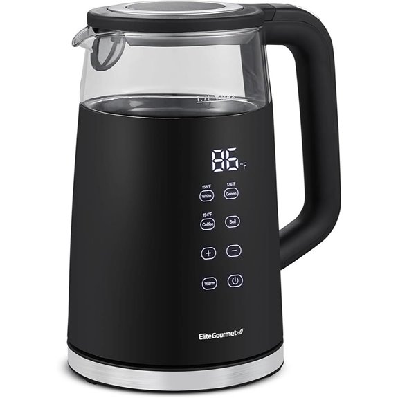 Elite Gourmet 1.7L Dual Wall Touchscreen Electric Kettle