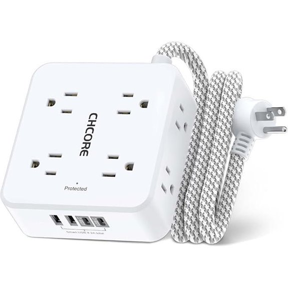 CHCORE 8-Outlet Power Strip with USB Charging