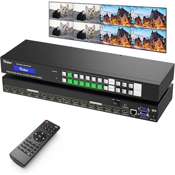 8x8 4K HDMI Matrix Switcher with Web Control