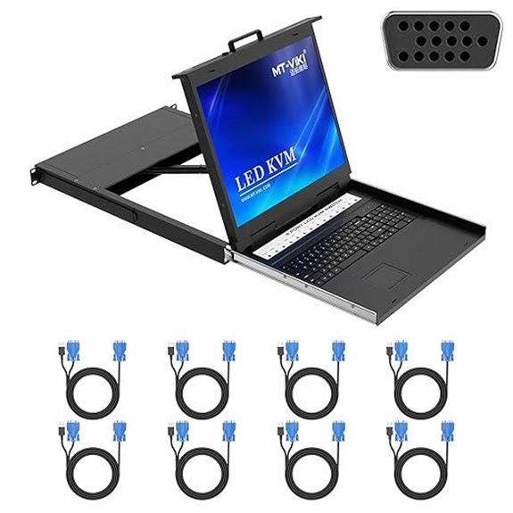 MT-VIKI 8-Port VGA KVM Switch with 19 LCD Monitor