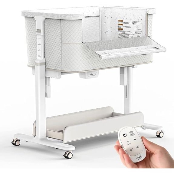 Electric Baby Bassinet with Music Wheels & Storage