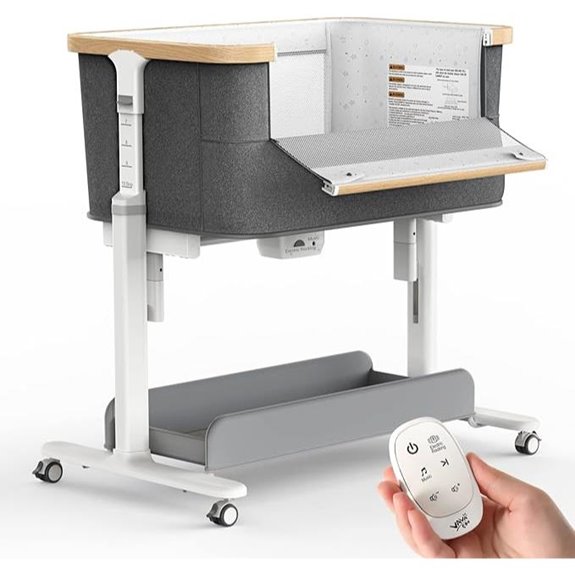 Electric Baby Bassinet with Music Wheels Storage