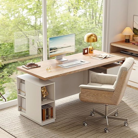 71 Electric Standing Desk with Storage and Charging
