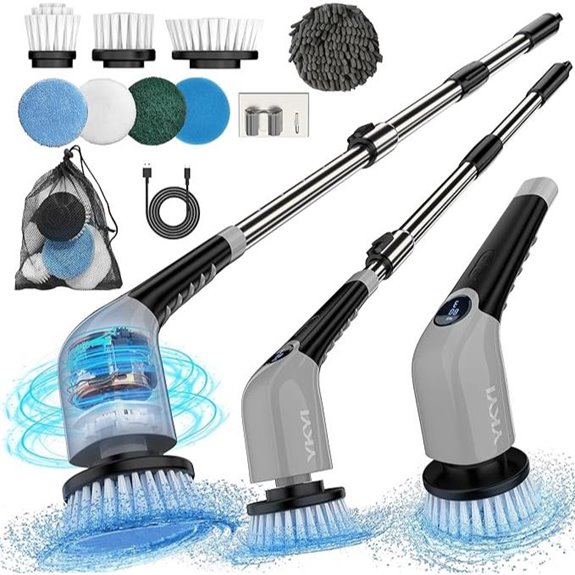 YKYI Electric Spin Scrubber with 8 Brush Heads