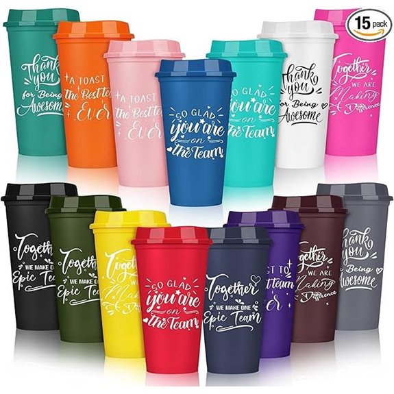 Pickmesh 15 Pcs Employee Appreciation Travel Tumbler Set