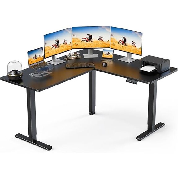 ErGear L-Shaped Electric Standing Desk Black