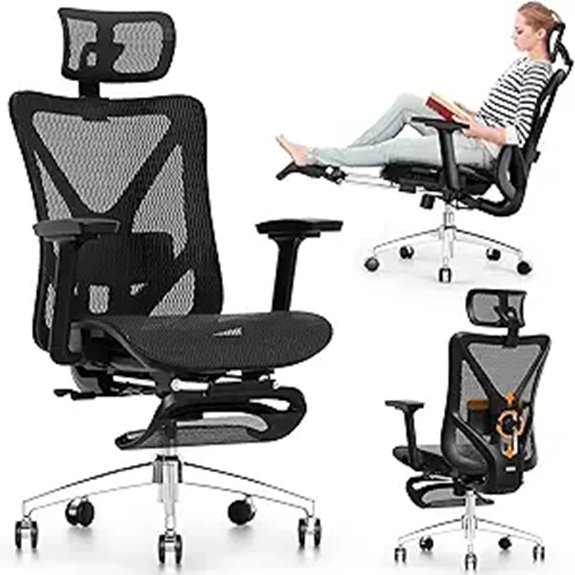 GABRYLLY Ergonomic Office Chair with Footrest