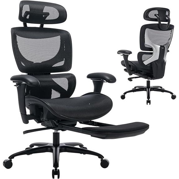 COLAMY Ergonomic Mesh Office Chair with Footrest