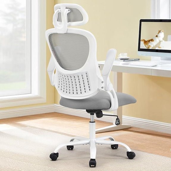 Sweetcrispy Ergonomic Mesh Office Chair with Adjustable Headrest