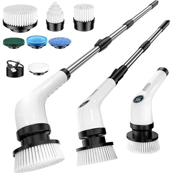Electric Spin Scrubber with Extended Battery and 7 Brush Heads