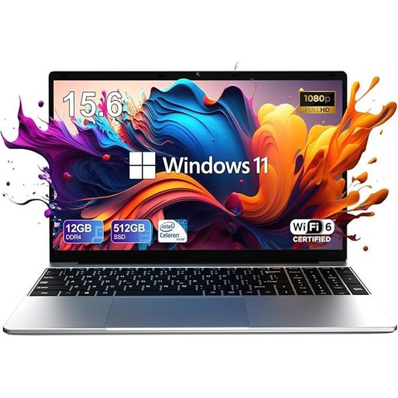 15.6 FHD Laptop with 12GB RAM & 512GB SSD
