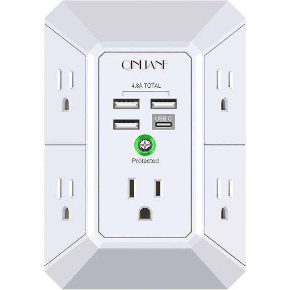QINLIANF 5-Outlet Surge Protector & USB Power Strip