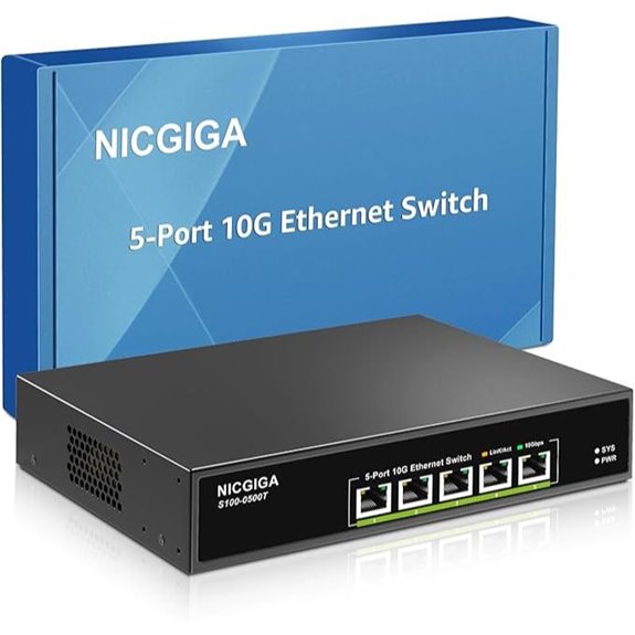 5-Port 10G Ethernet Switch with Rack Mount
