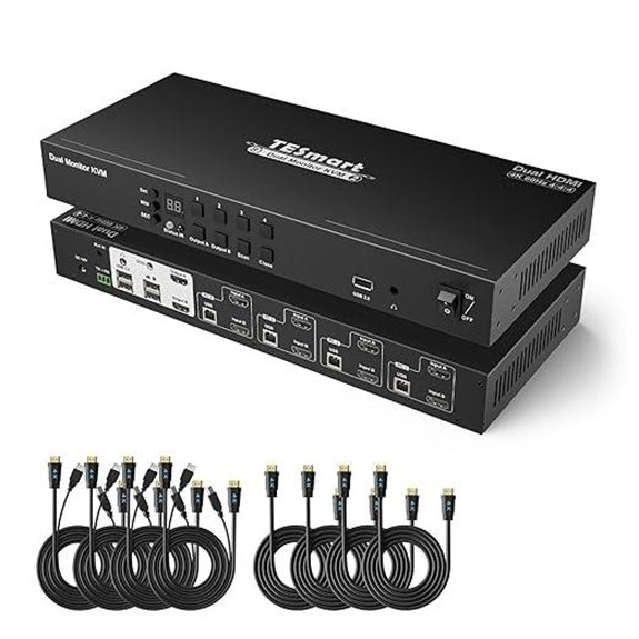 TESmart 4-Computer HDMI KVM Switch with Dual Monitors