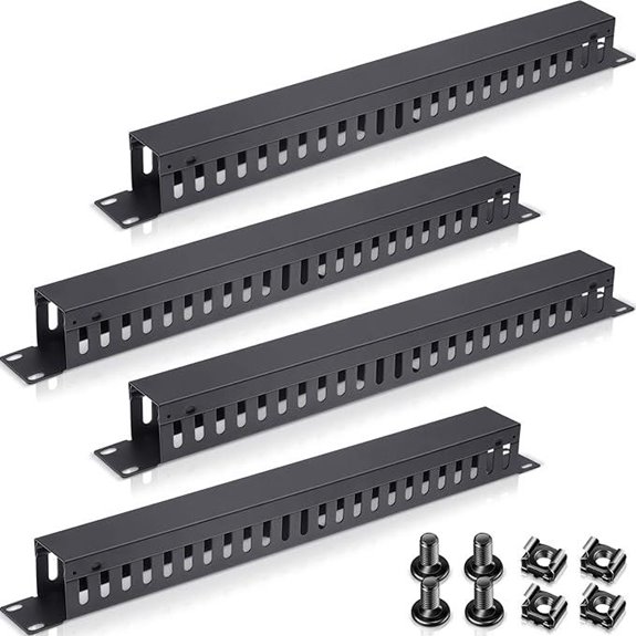 4 Pack 19-Inch Cable Management Ducts for Racks