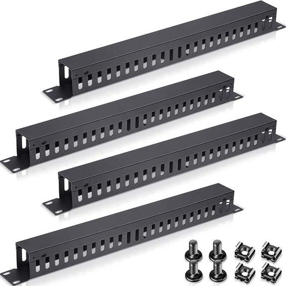 4 Pack 19 Inch Cable Manager Rack Mount Organizer