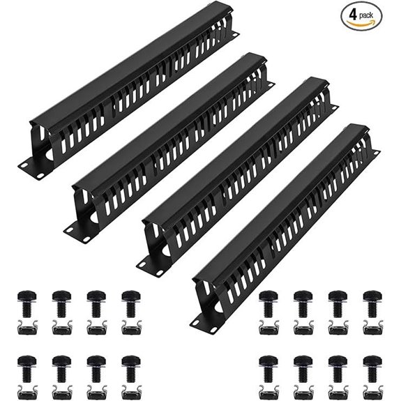 Cable Manager 1U Rack Mount - 4 Pack