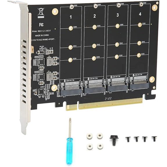 M.2 PCIe NVMe SSD Expansion Card (4 Ports)