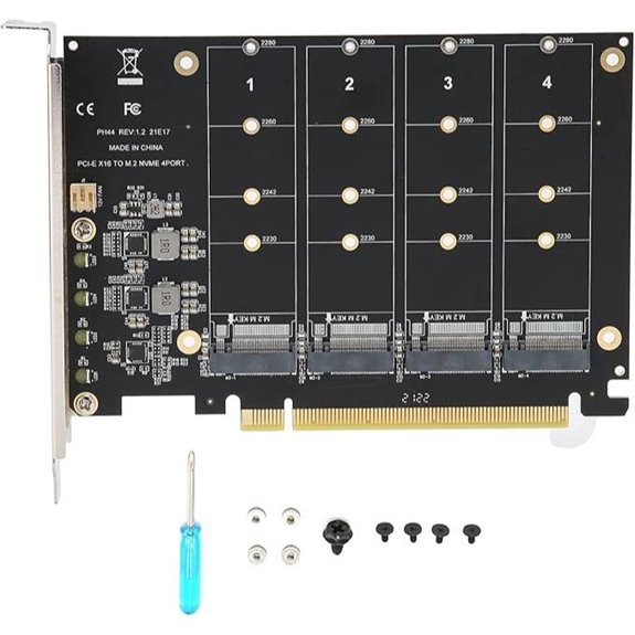 4-Port NVMe PCIe Expansion Card with Mounting