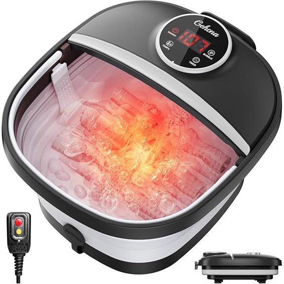 Collapsible Foot Spa with Heat Massager Light Timer