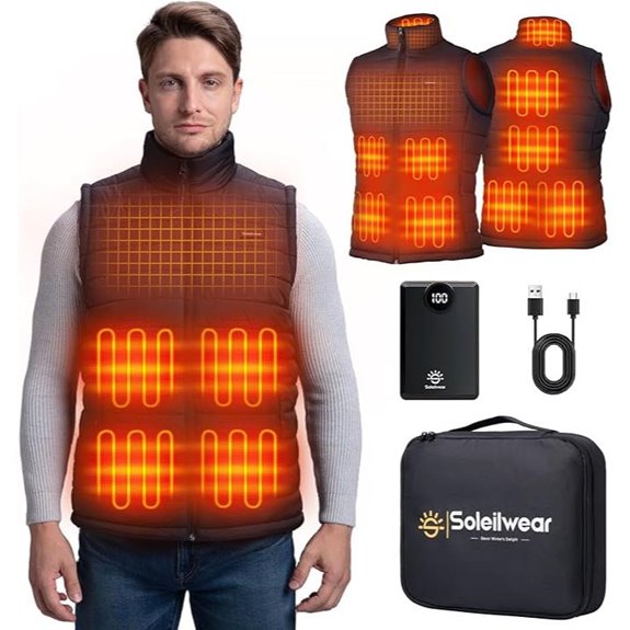 Mens Heated Vest with 12000mAh Battery