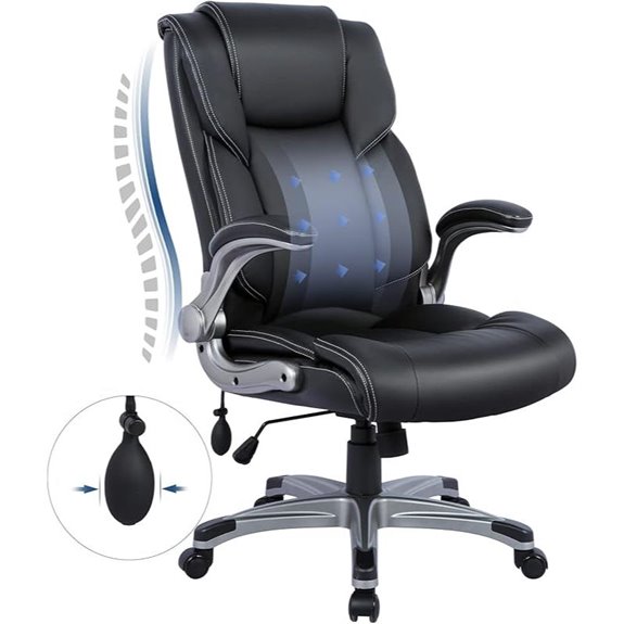 COLAMY High Back Office Chair with Padded Arms