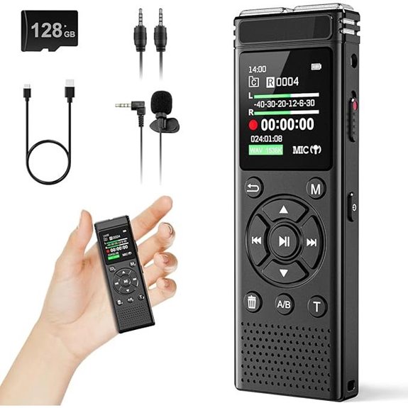 Digital Voice Recorder 136GB with Playback and Noise Reduction