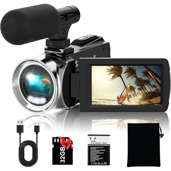 FHD 4K Vlogging Camera with Microphone & 32GB SD
